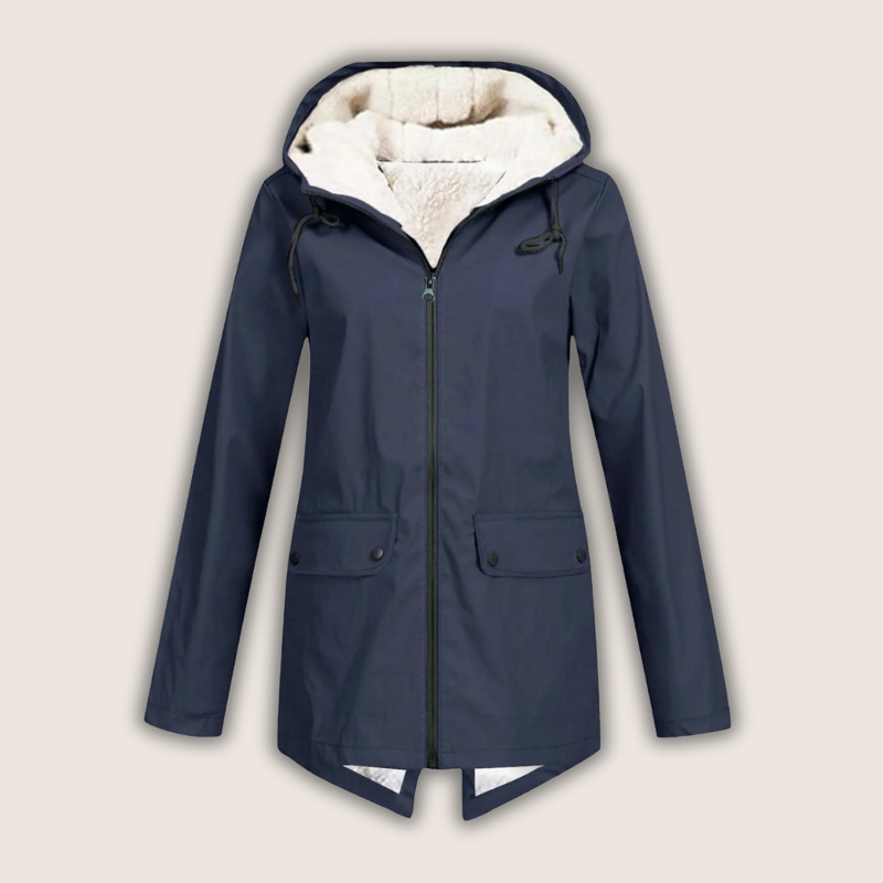 Nellie | Graceful Hooded Waterproof Jacket with Fleece Lining