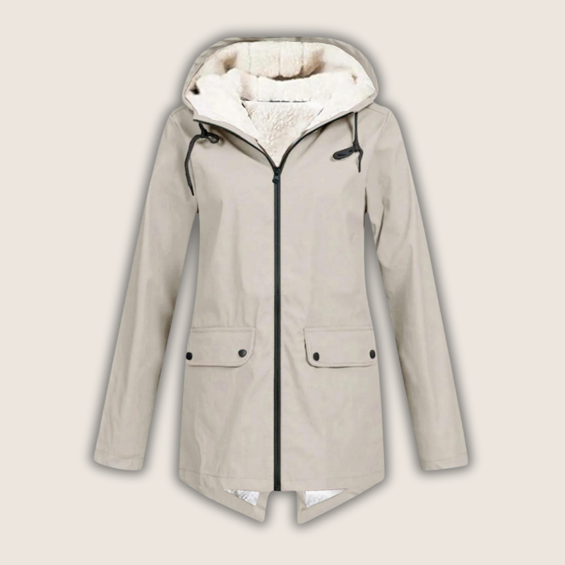 Nellie | Graceful Hooded Waterproof Jacket with Fleece Lining
