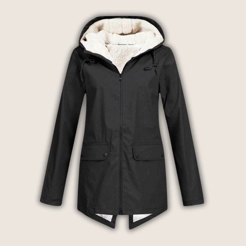 Nellie | Graceful Hooded Waterproof Jacket with Fleece Lining