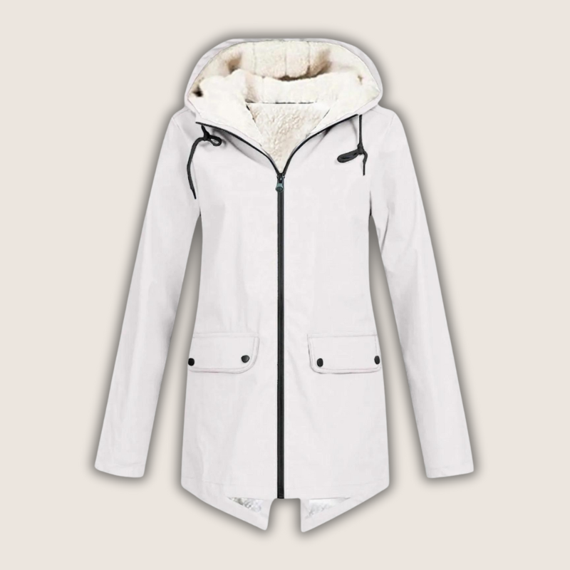 Nellie | Graceful Hooded Waterproof Jacket with Fleece Lining