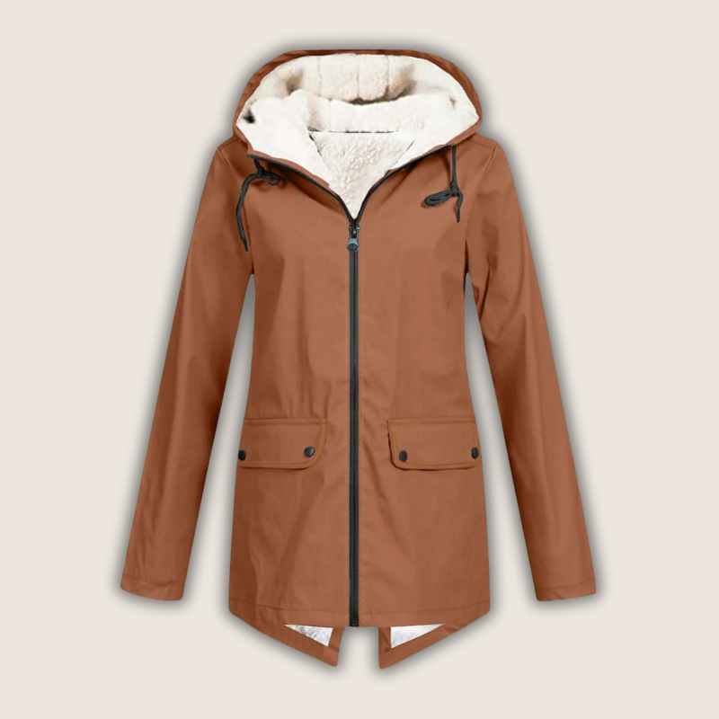 Nellie | Graceful Hooded Waterproof Jacket with Fleece Lining