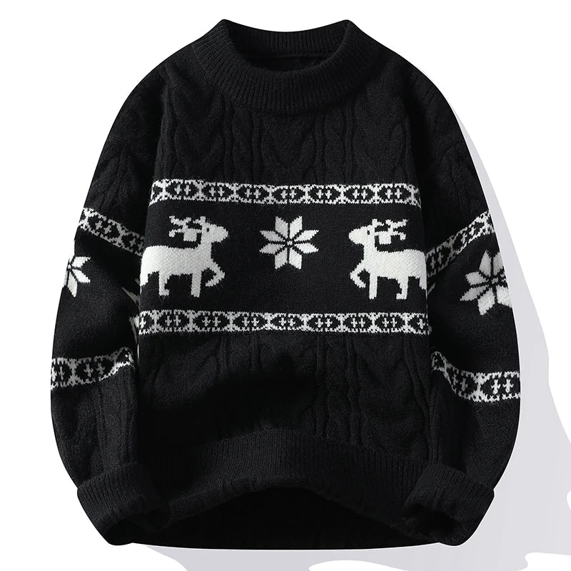 Noah | Elegant Reindeer Cable Knit Mens Xmas Jumper