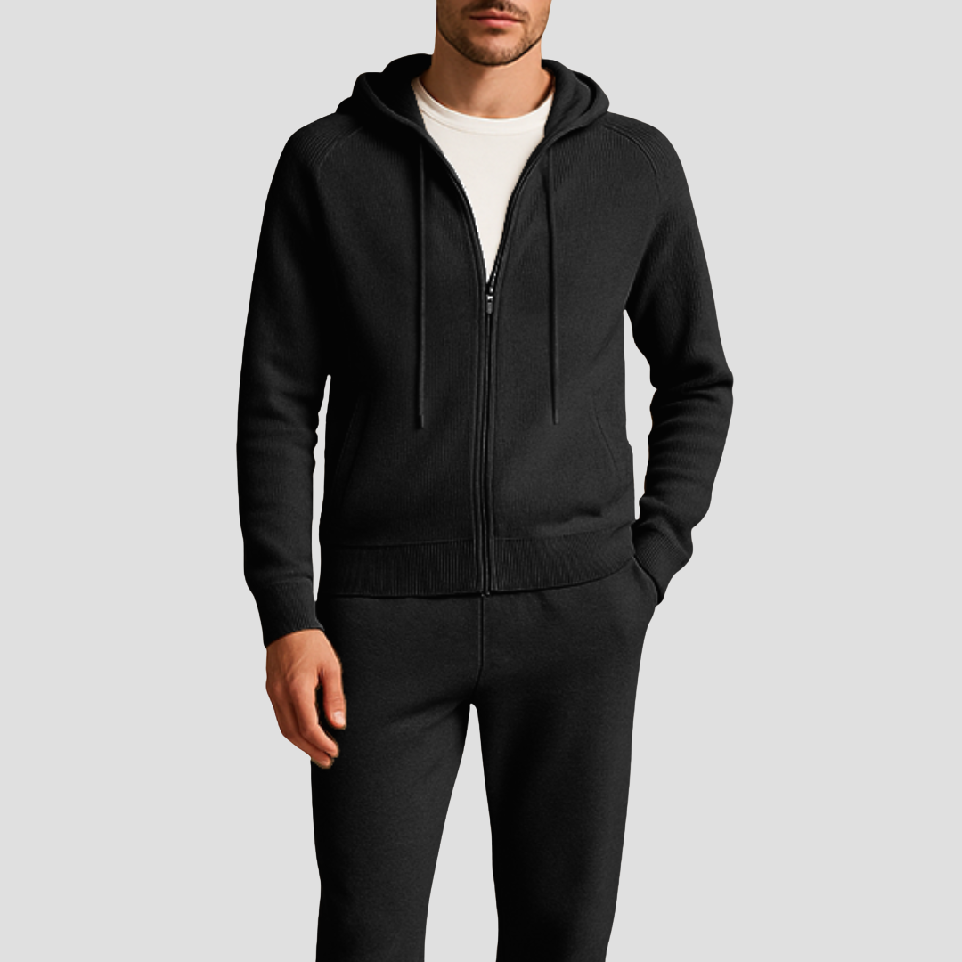 Noah | Polished Knit Zip-Up Hoodie Tracksuit Jogger Set