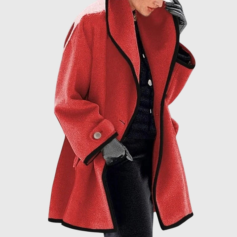 Nora | Refined Oversized Fleece Jacket with Wide Collar