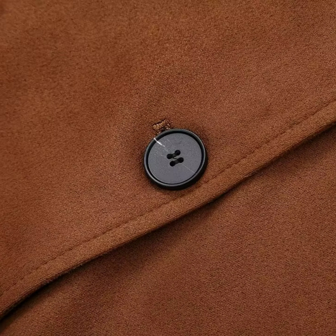 Nova | Classic Oversized Suede Jacket with Patch Pockets