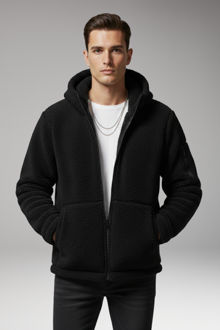 Oakley | Polished Sherpa Hooded Fleece Jacket with Zip Pocket