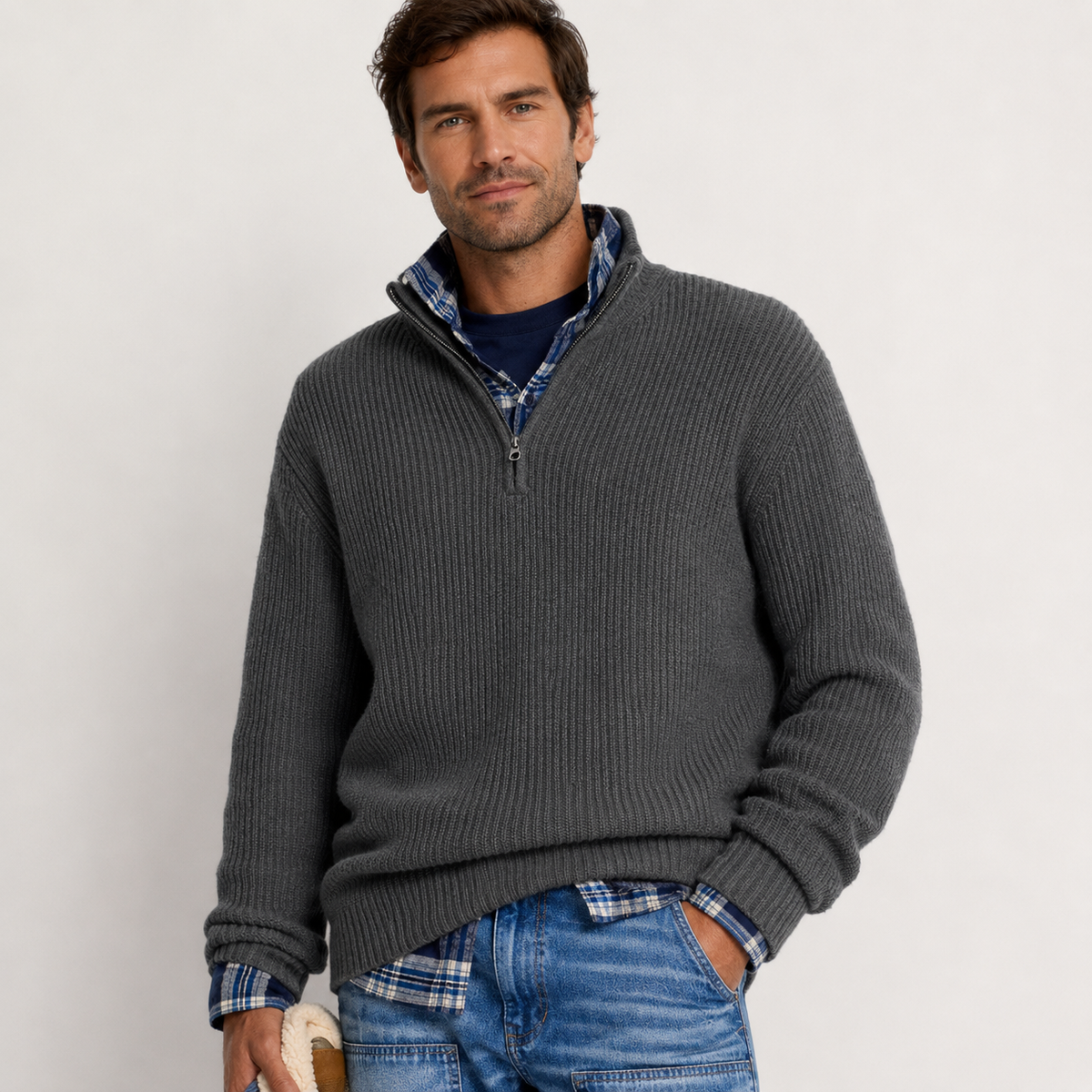 Oakley | Relaxed Ribbed Half-Zip Mens Knit Jumper