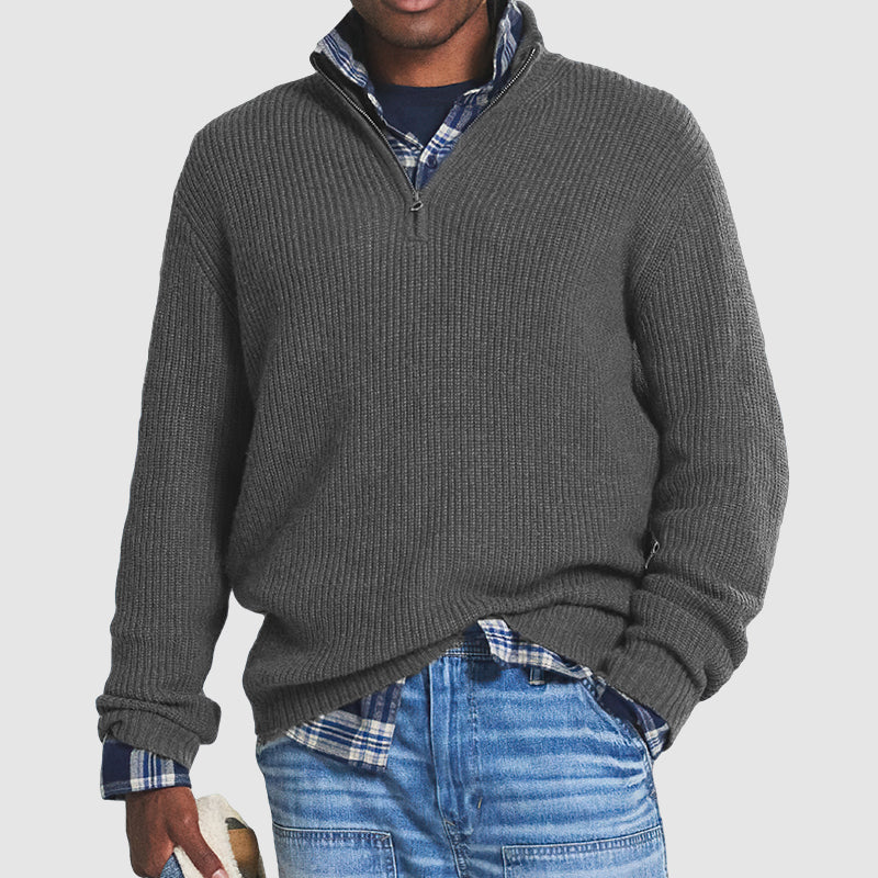 Oakley | Relaxed Ribbed Half-Zip Mens Knit Jumper
