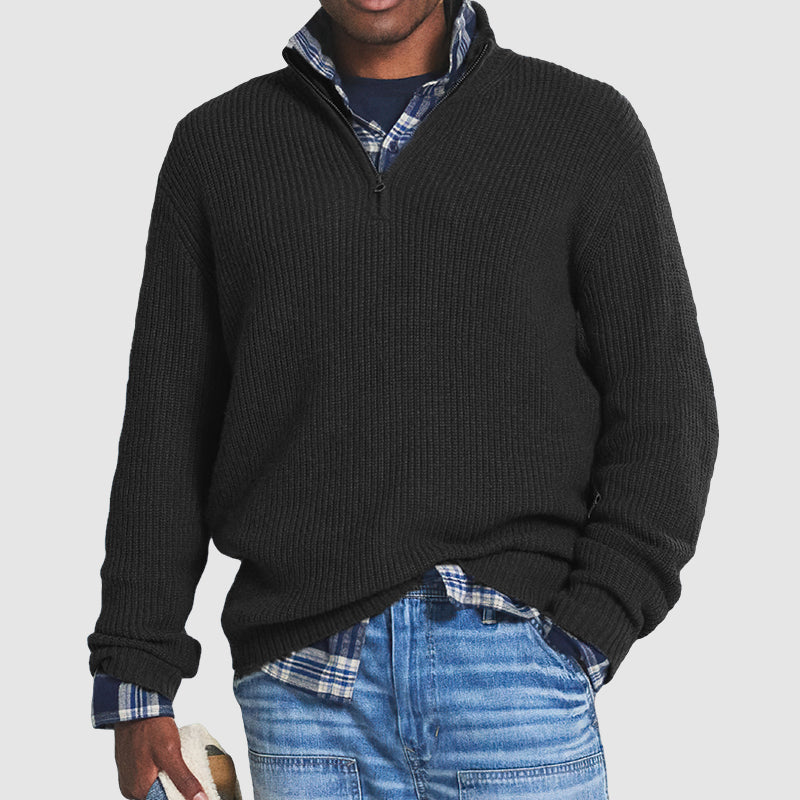 Oakley | Relaxed Ribbed Half-Zip Mens Knit Jumper