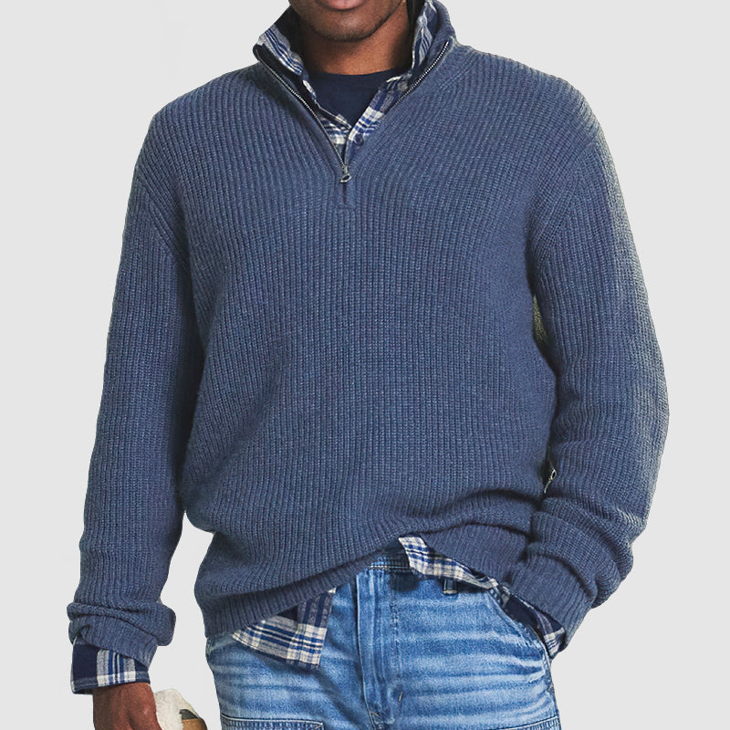 Oakley | Relaxed Ribbed Half-Zip Mens Knit Jumper