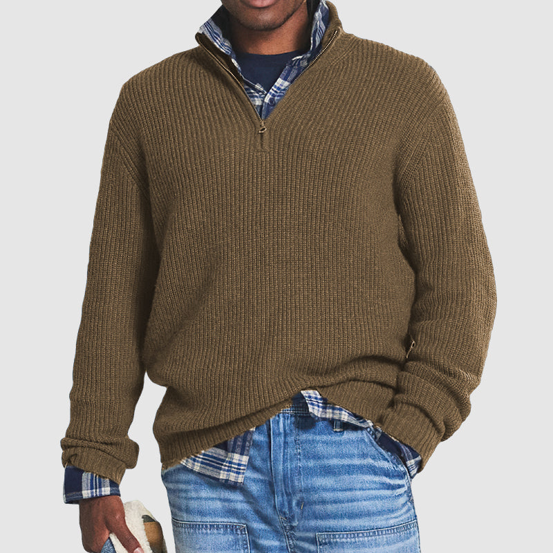 Oakley | Relaxed Ribbed Half-Zip Mens Knit Jumper