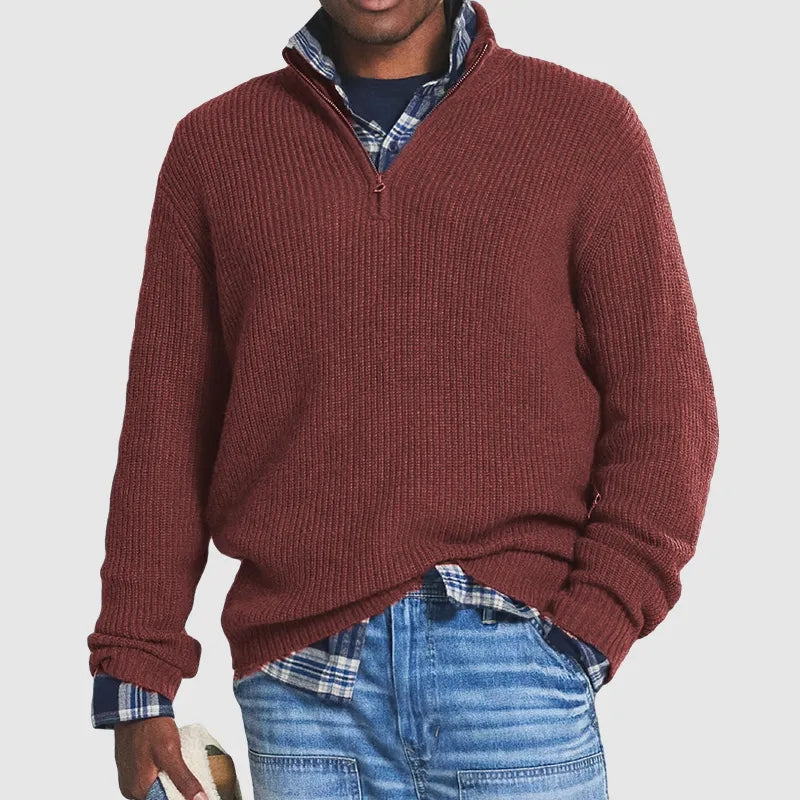 Oakley | Relaxed Ribbed Half-Zip Mens Knit Jumper