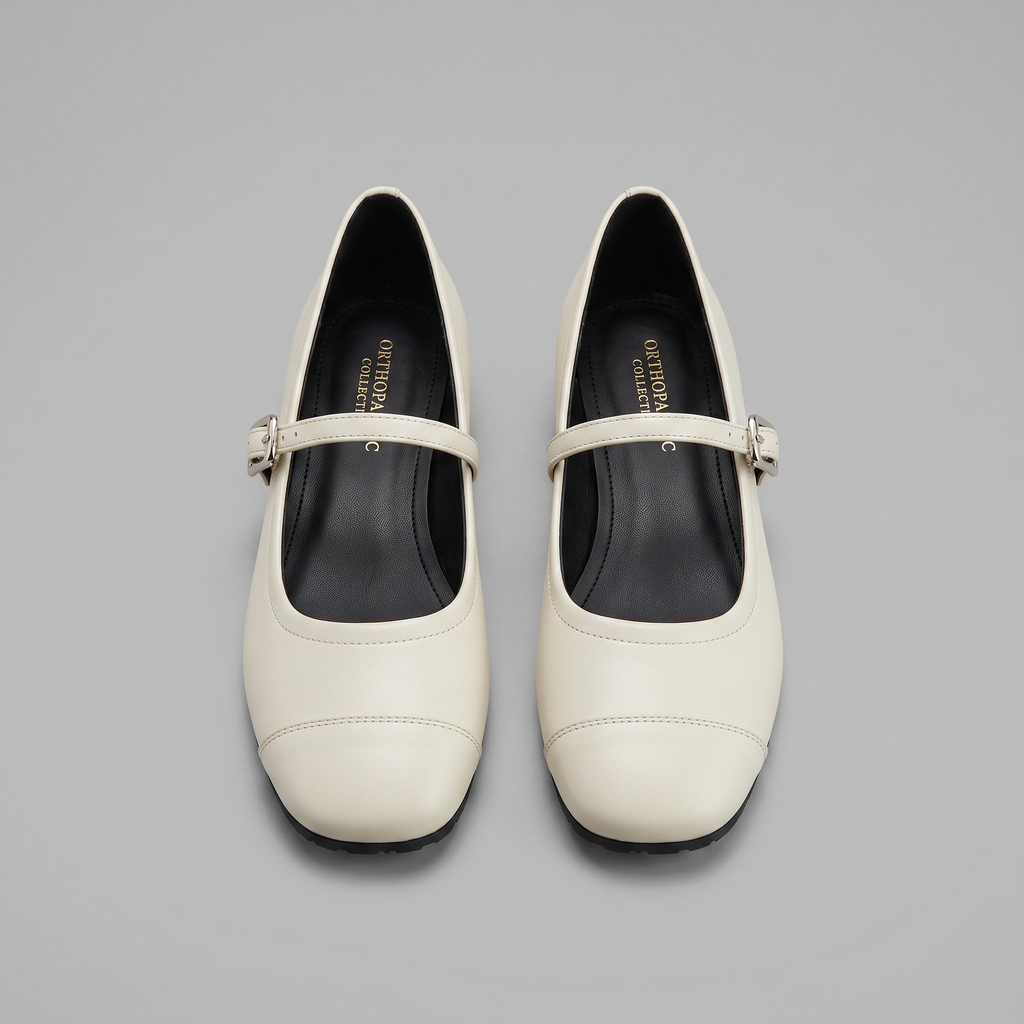 Olive | Cosy Buckle-Strap Low-Heel Mary Jane Shoes