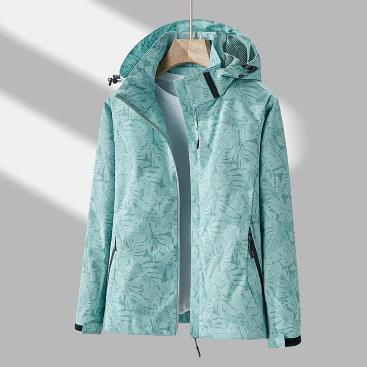 Olive | Polished Lightweight Waterproof Hooded Jacket
