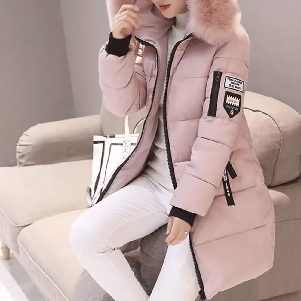 Olive | Timeless Faux Fur Hood Puffer Coat with Ribbed Cuffs