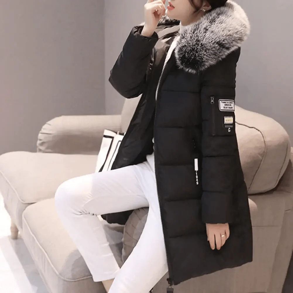 Olive | Timeless Faux Fur Hood Puffer Coat with Ribbed Cuffs
