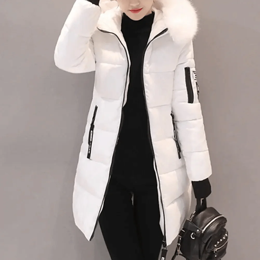 Olive | Timeless Faux Fur Hood Puffer Coat with Ribbed Cuffs