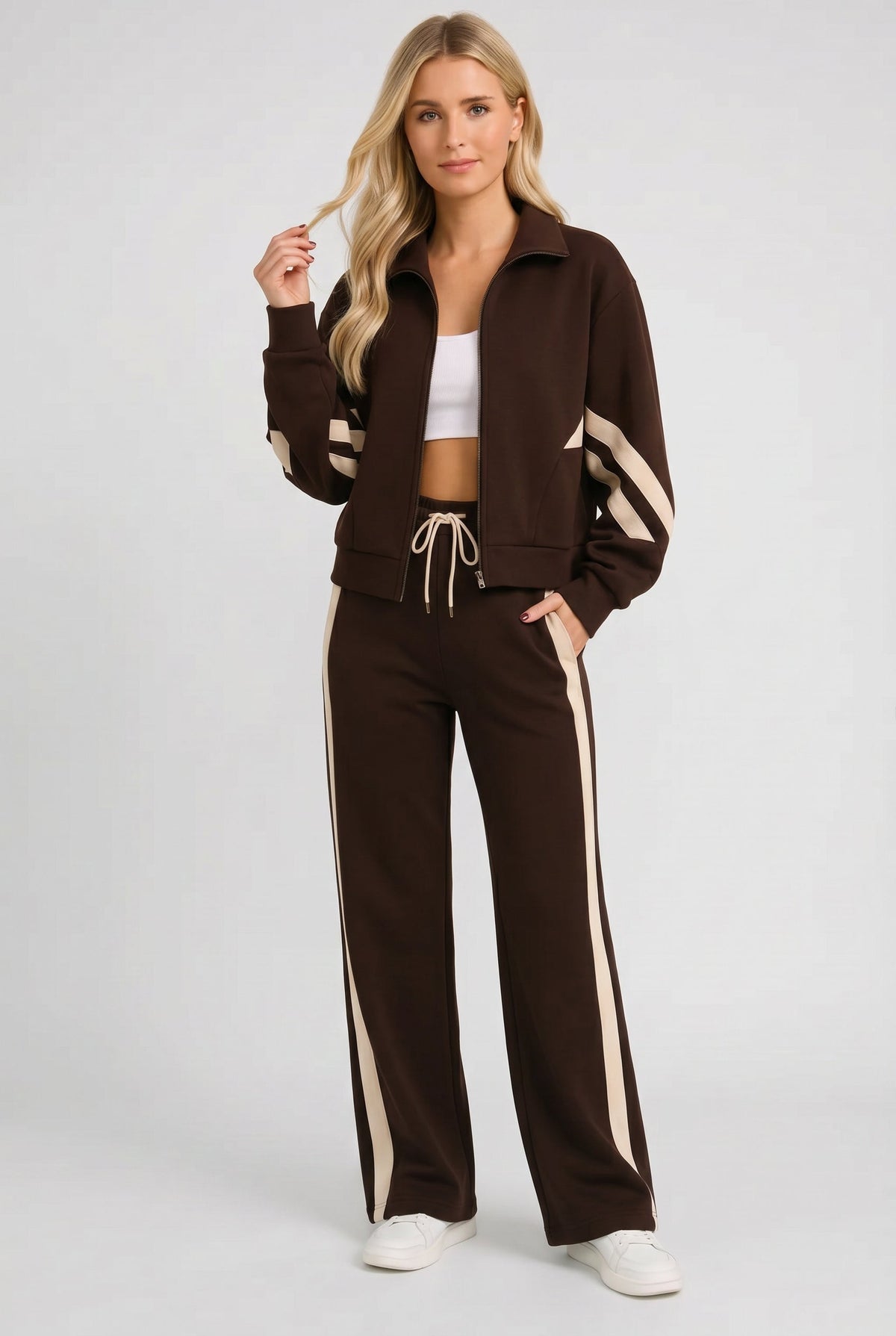 Olivia | Relaxed Zip Front Two Piece Tracksuit Set
