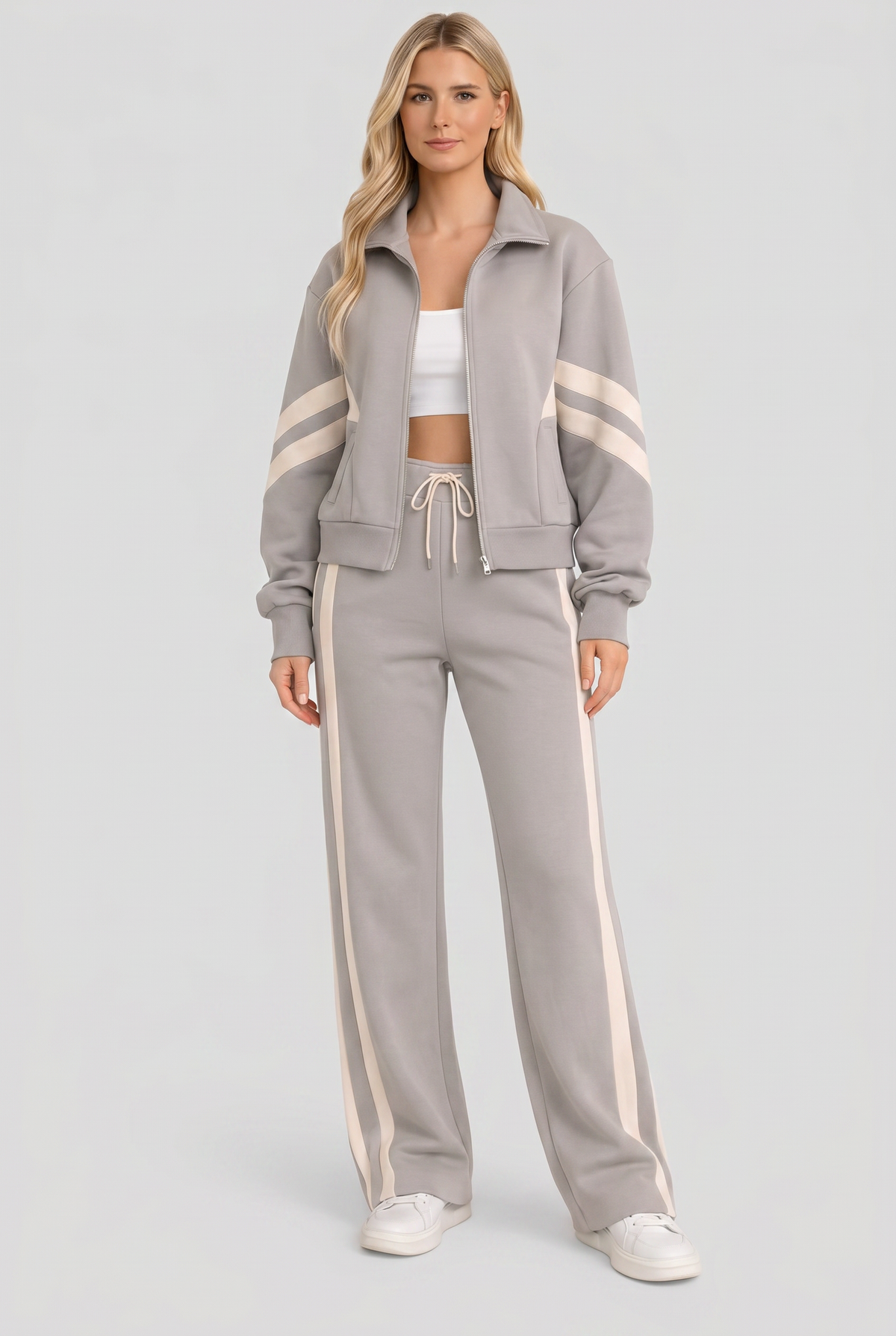 Olivia | Relaxed Zip Front Two Piece Tracksuit Set