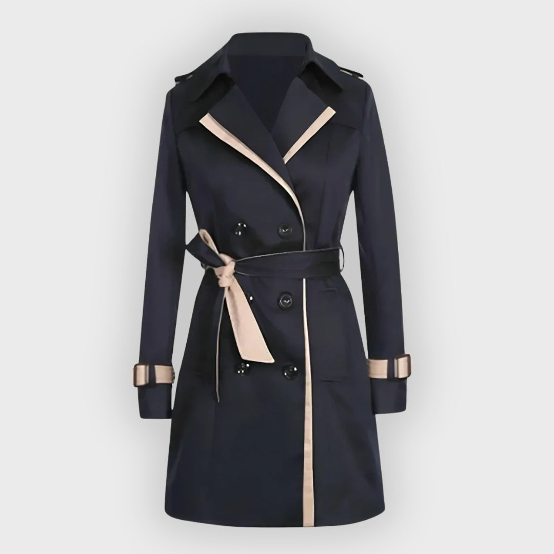 Ophelia | Refined Double-Breasted Belted Trench Coat
