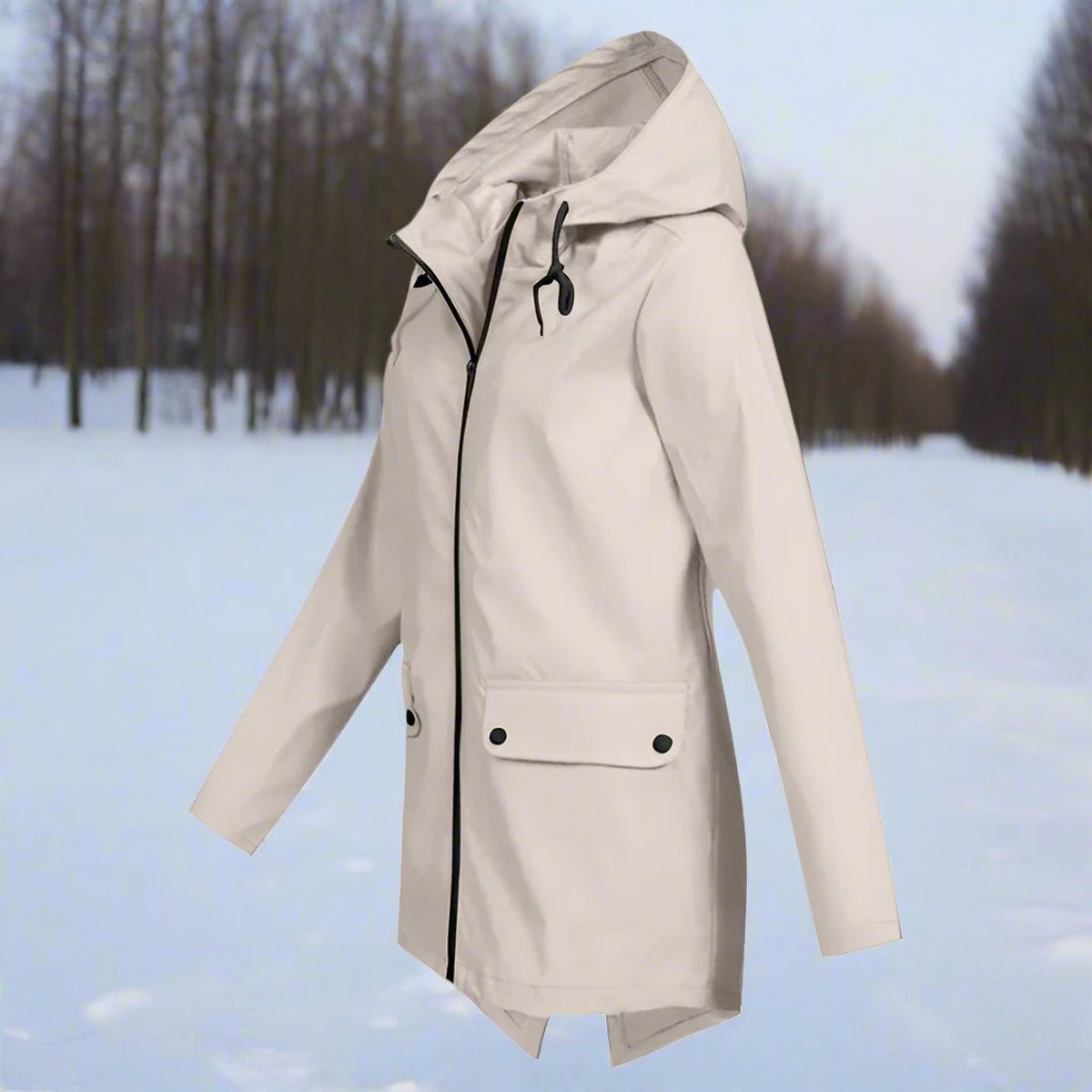 Ophelia | Relaxed Hooded Waterproof Jacket with Zip-Up Front