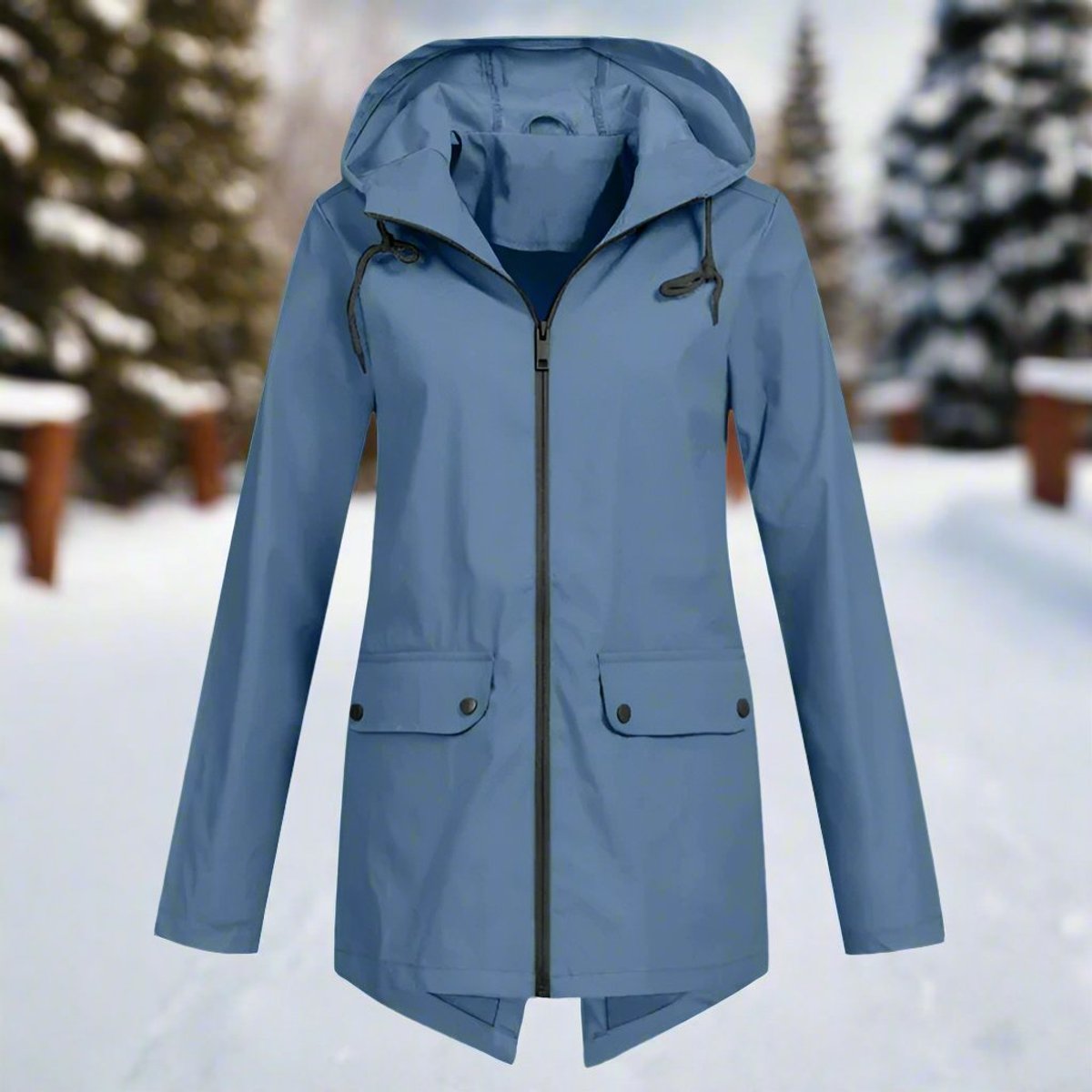 Ophelia | Relaxed Hooded Waterproof Jacket with Zip-Up Front