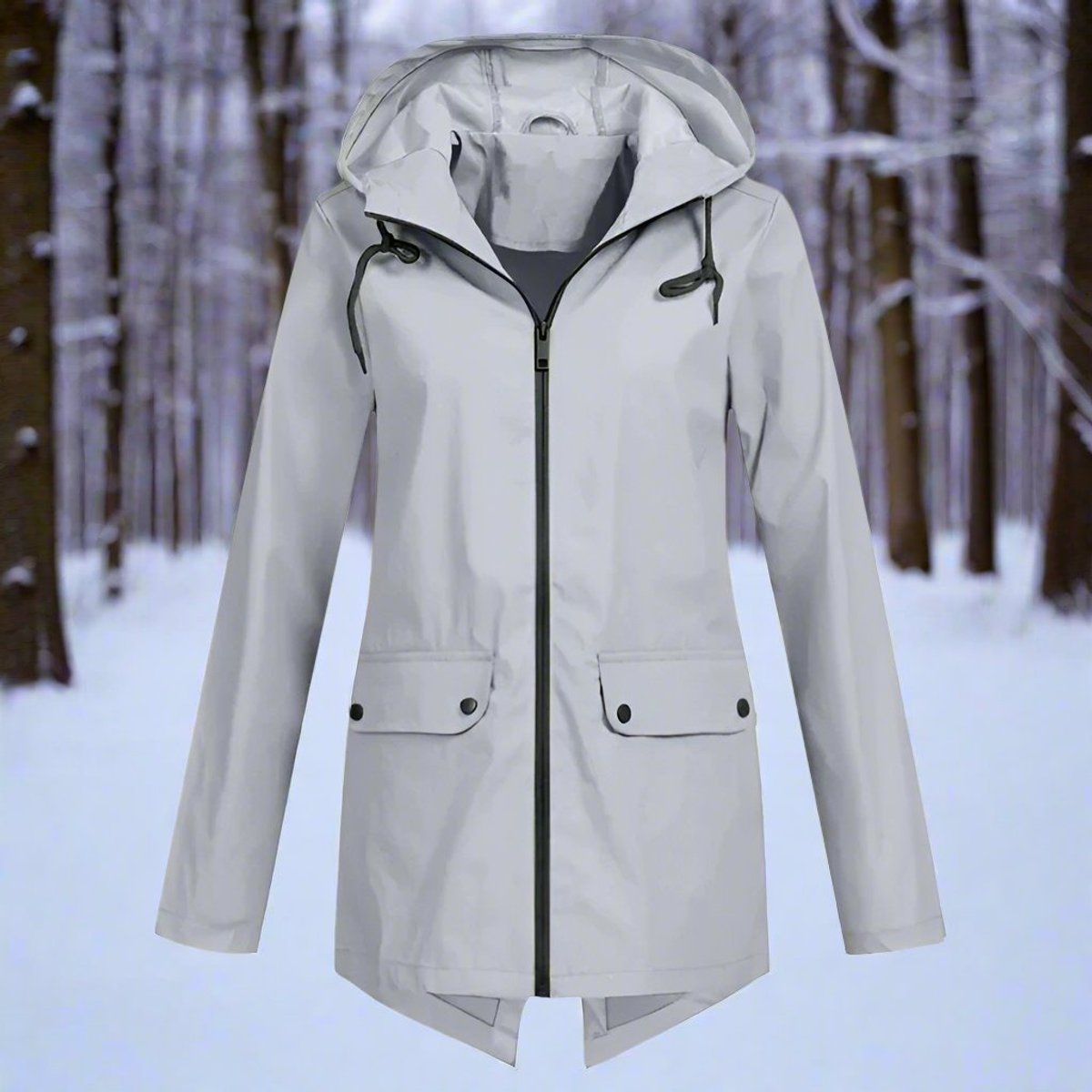 Ophelia | Relaxed Hooded Waterproof Jacket with Zip-Up Front