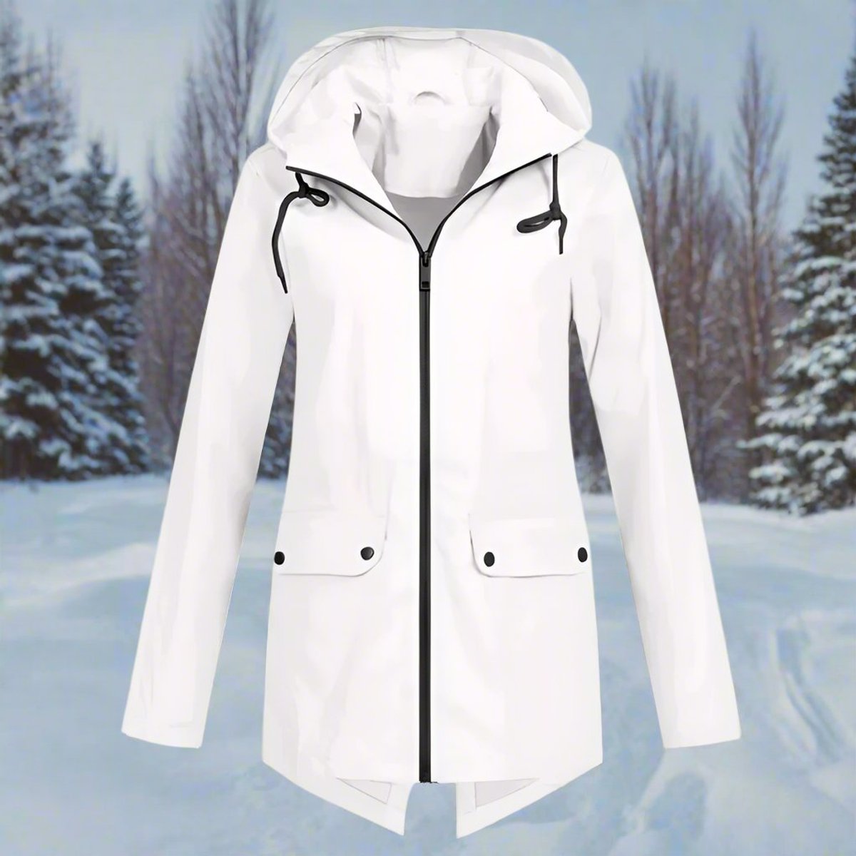 Ophelia | Relaxed Hooded Waterproof Jacket with Zip-Up Front