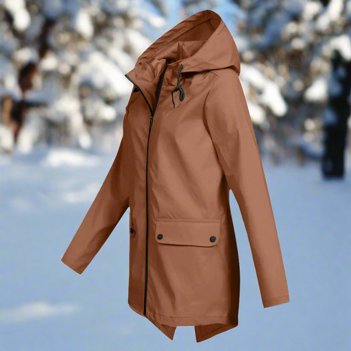 Ophelia | Relaxed Hooded Waterproof Jacket with Zip-Up Front