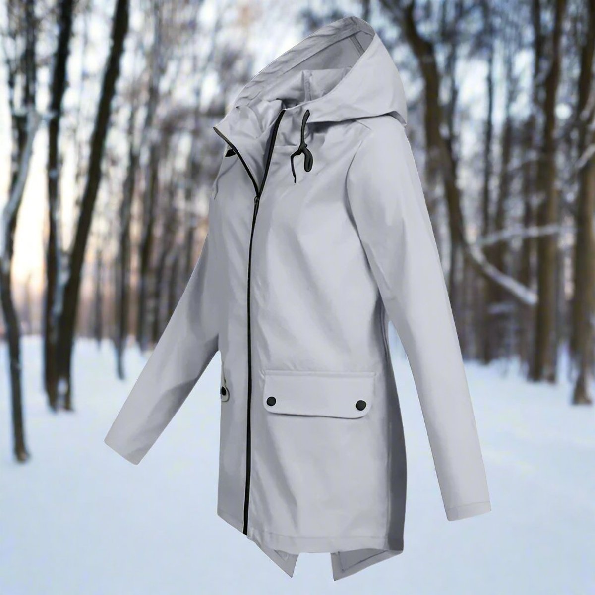 Ophelia | Relaxed Hooded Waterproof Jacket with Zip-Up Front