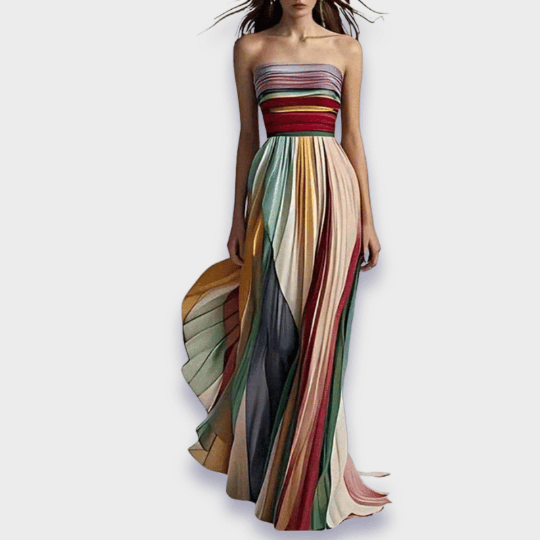 Ophelia | Timeless Pleated Strapless Maxi Cocktail Dress