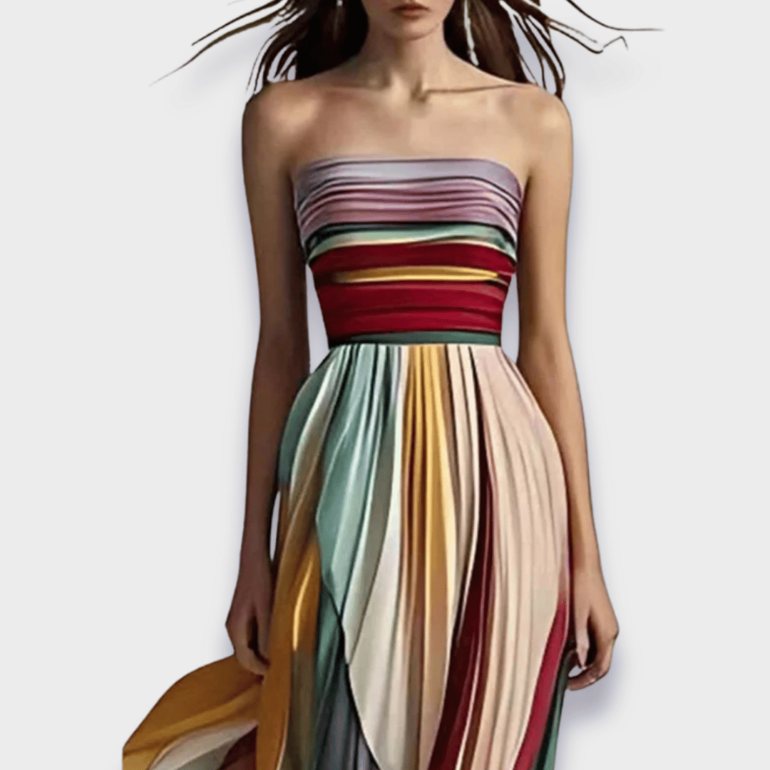 Ophelia | Timeless Pleated Strapless Maxi Cocktail Dress