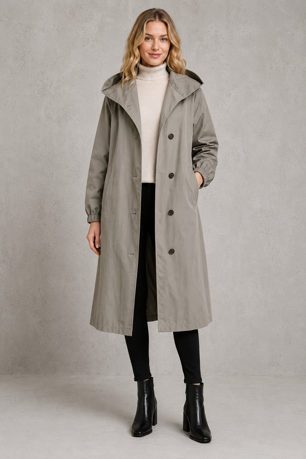 Orla | Chic Hooded Longline Waterproof Jacket