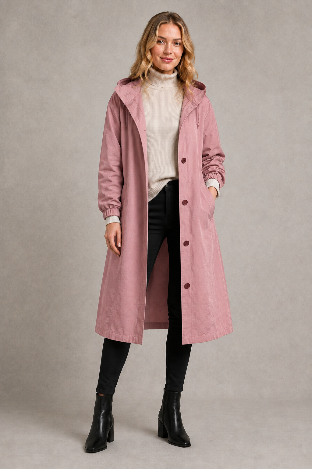 Orla | Chic Hooded Longline Waterproof Jacket