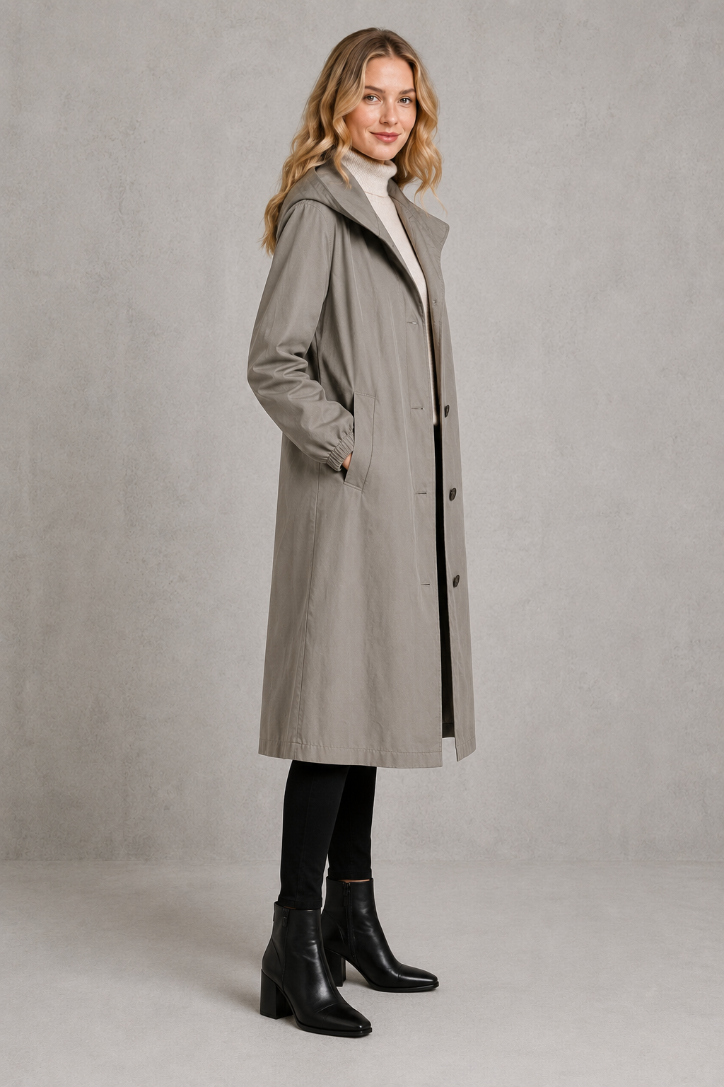 Orla | Chic Hooded Longline Waterproof Jacket