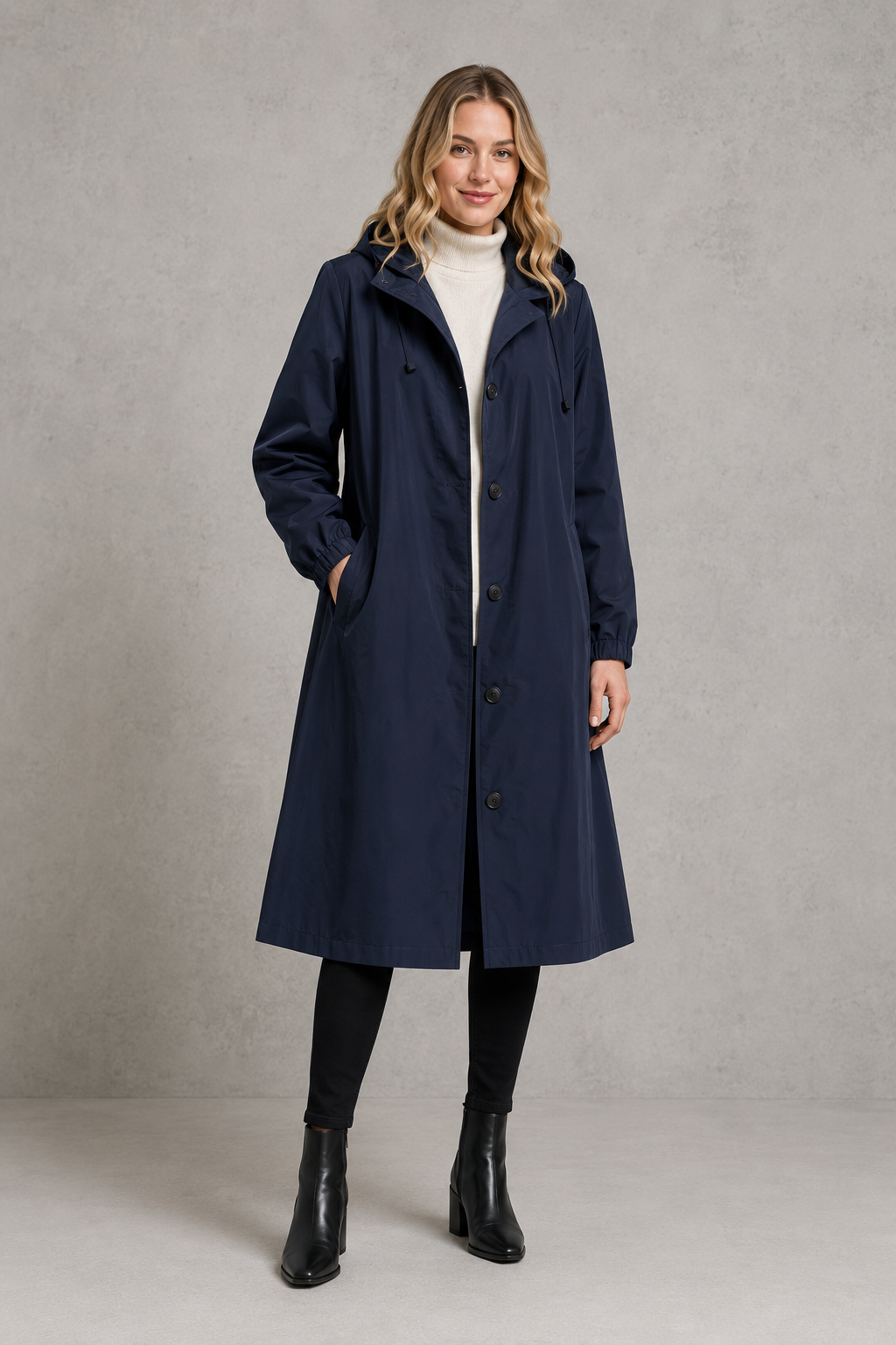 Orla | Chic Hooded Longline Waterproof Jacket