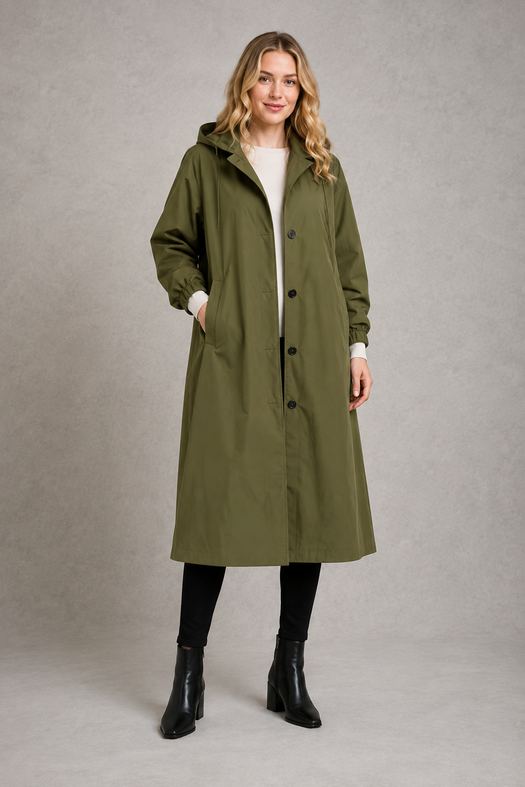 Orla | Chic Hooded Longline Waterproof Jacket