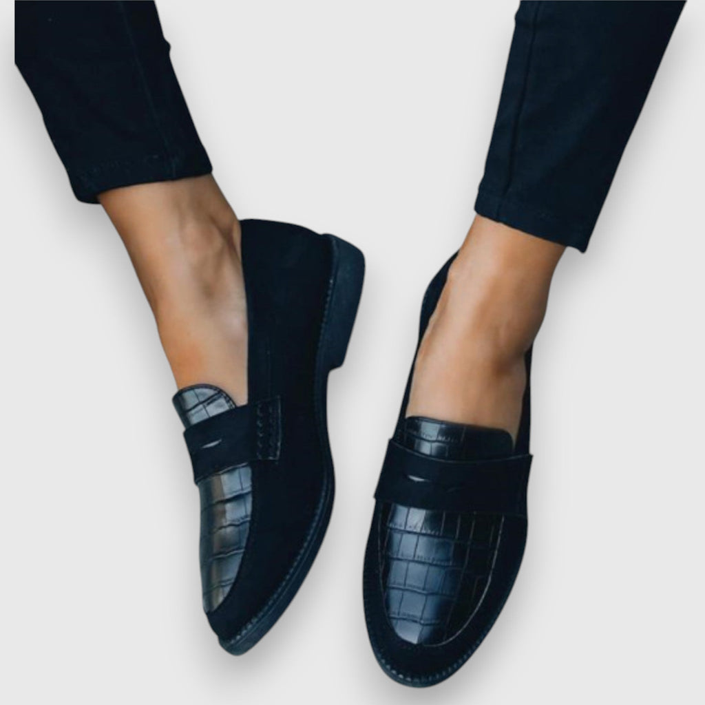 Orla | Elegant Croc-Effect Orthopedic Shoes Loafers