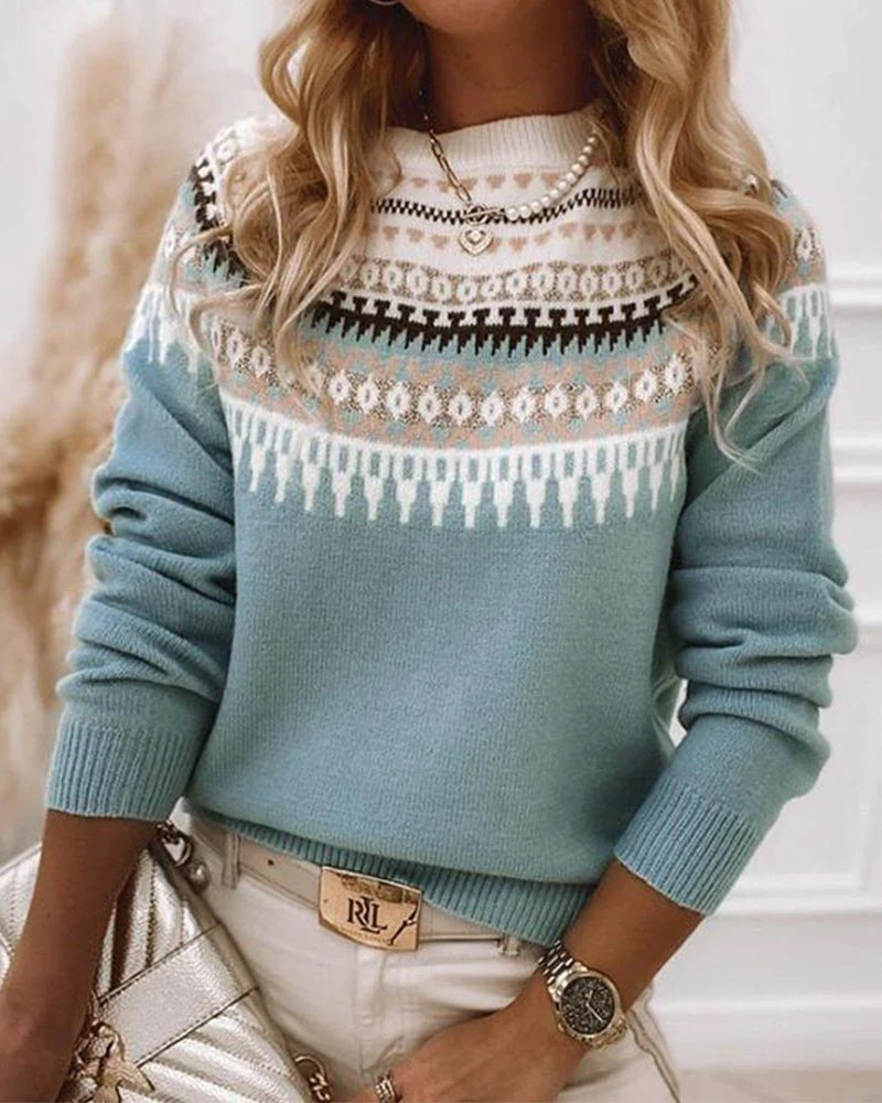 Orla | Refined Fair Isle Crew Neck Christmas Jumper for Women