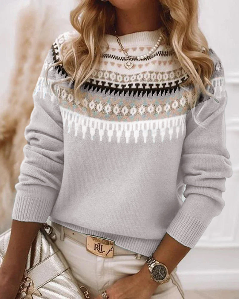 Orla | Refined Fair Isle Crew Neck Christmas Jumper for Women