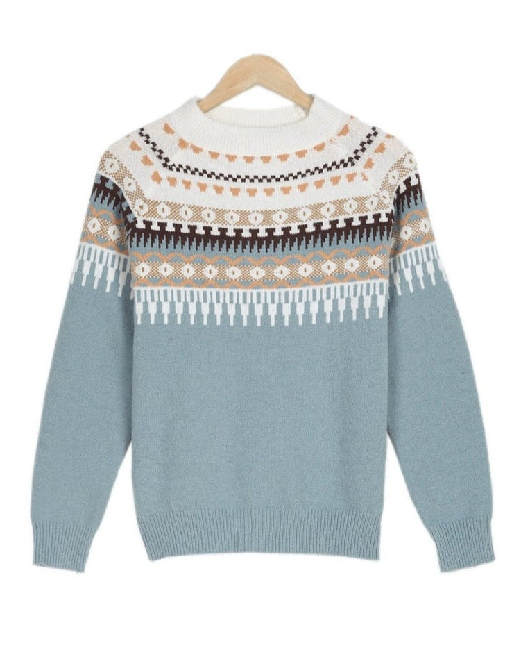 Orla | Refined Fair Isle Crew Neck Christmas Jumper for Women