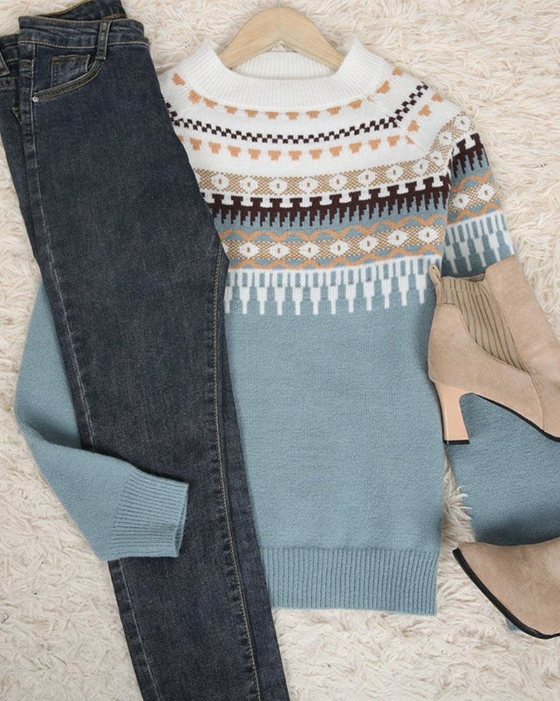 Orla | Refined Fair Isle Crew Neck Christmas Jumper for Women