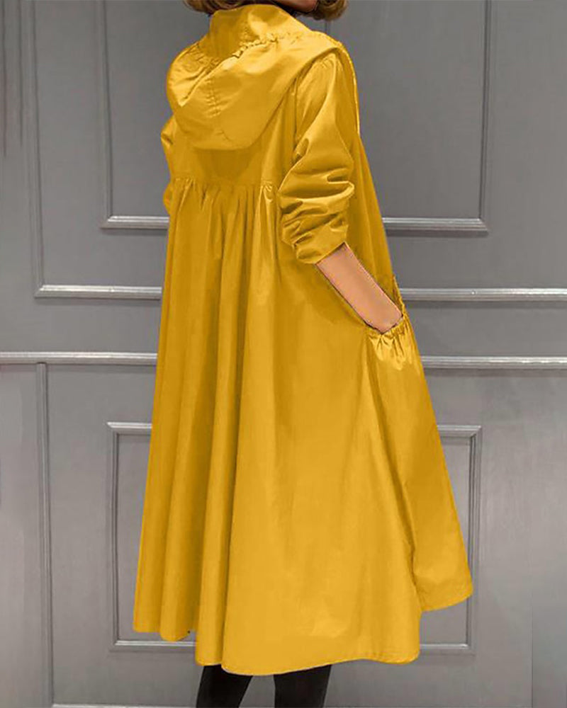 Orla | Stylish Hooded Longline Trench Coat