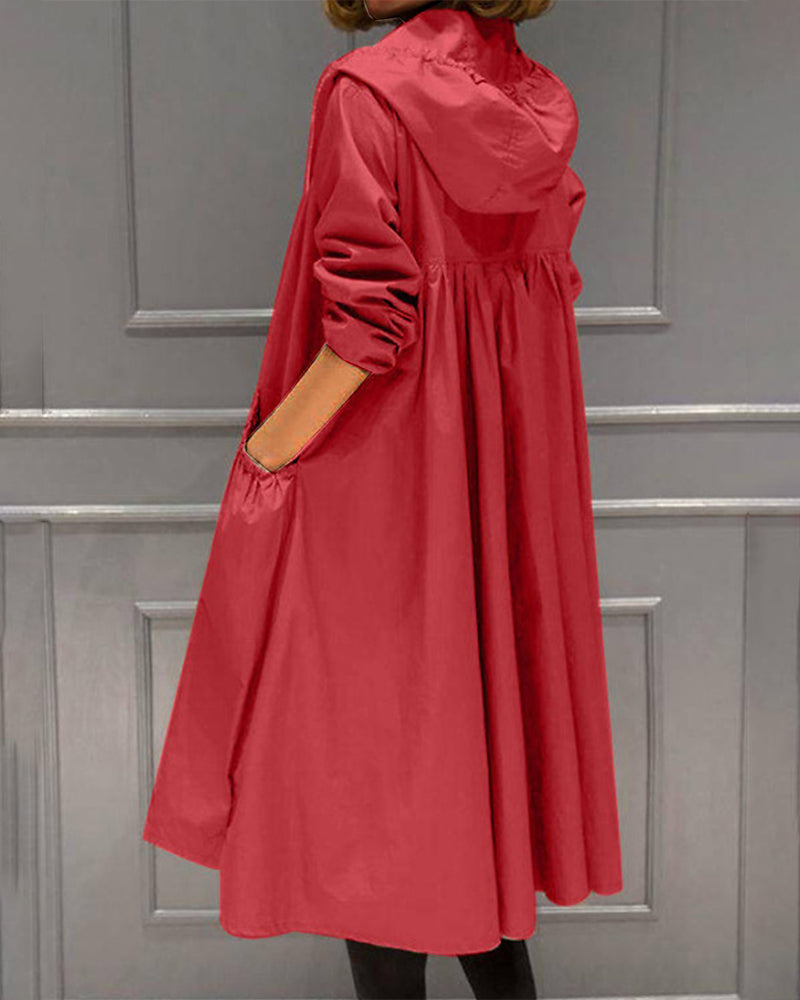 Orla | Stylish Hooded Longline Trench Coat
