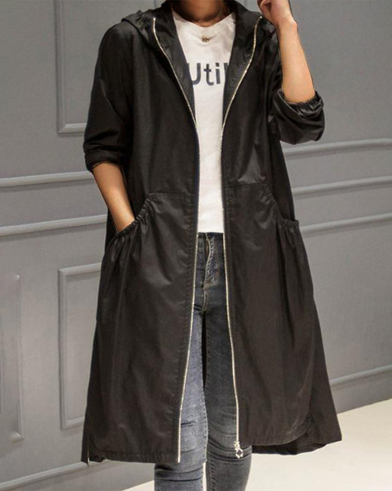 Orla | Stylish Hooded Longline Trench Coat