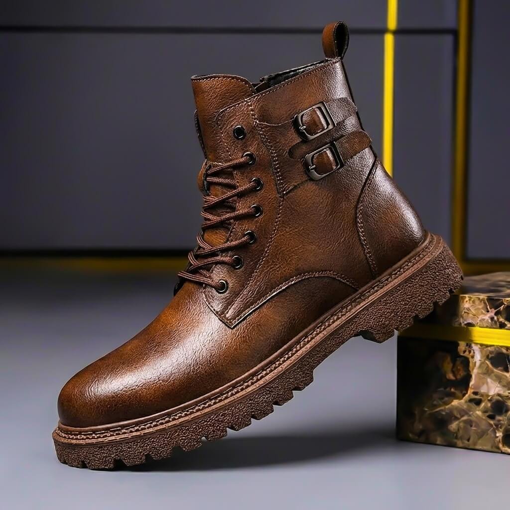 Oscar | Vintage Lace-Up Mens Boots with Buckles