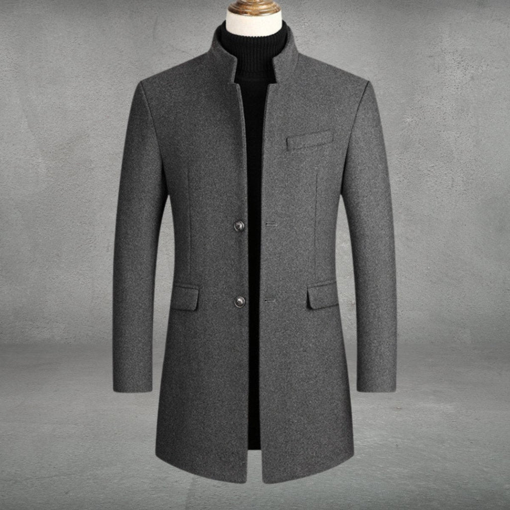Otis | Cosy Tailored Standing Collar Mens Overcoat
