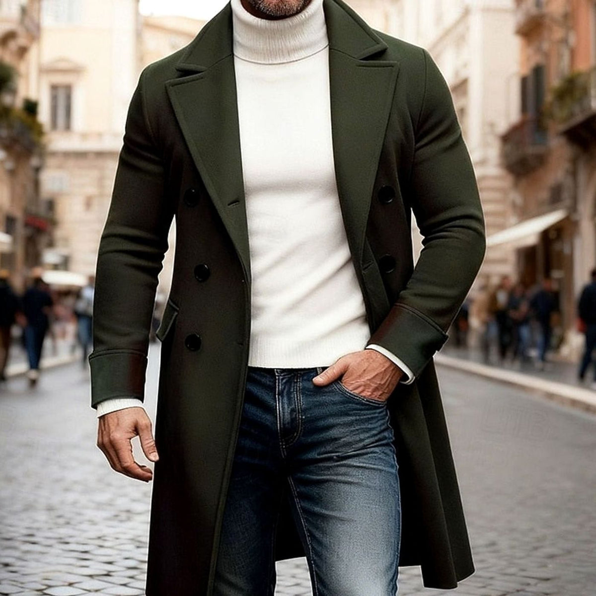 Otis | Graceful Double-Breasted Long Mens Coats
