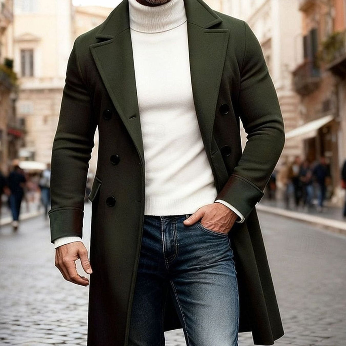 Otis | Graceful Double-Breasted Long Mens Coats