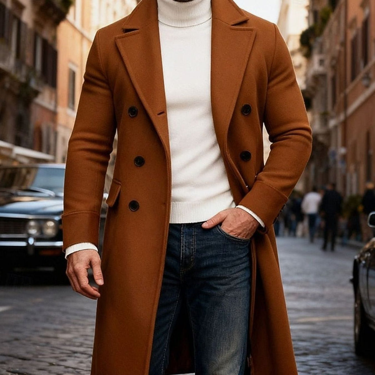 Otis | Graceful Double-Breasted Long Mens Coats